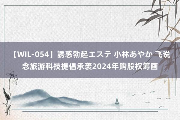 【WIL-054】誘惑勃起エステ 小林あやか 飞说念旅游科技提倡承袭2024年购股权筹画