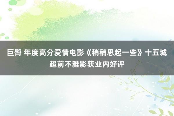 巨臀 年度高分爱情电影《稍稍思起一些》十五城超前不雅影获业内好评