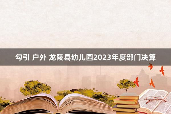 勾引 户外 龙陵县幼儿园2023年度部门决算